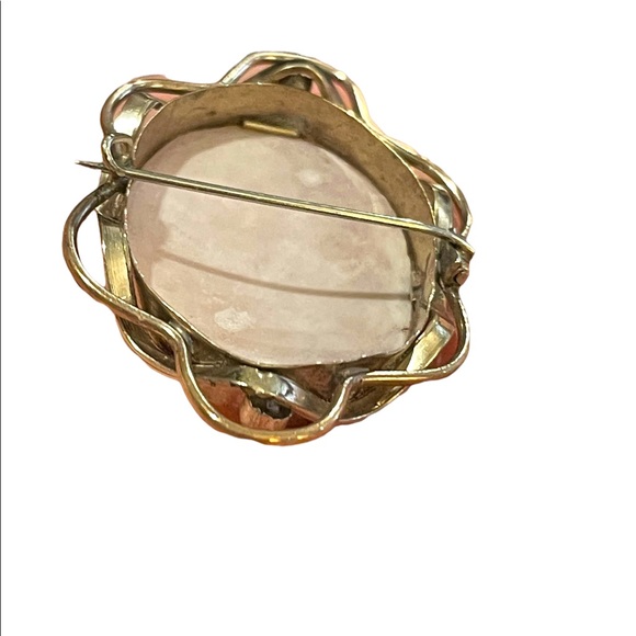 Antique Large 10k Gold Filled Shell Carnelian Shell Dianna Cameo 1850 Victorian - Picture 10 of 15